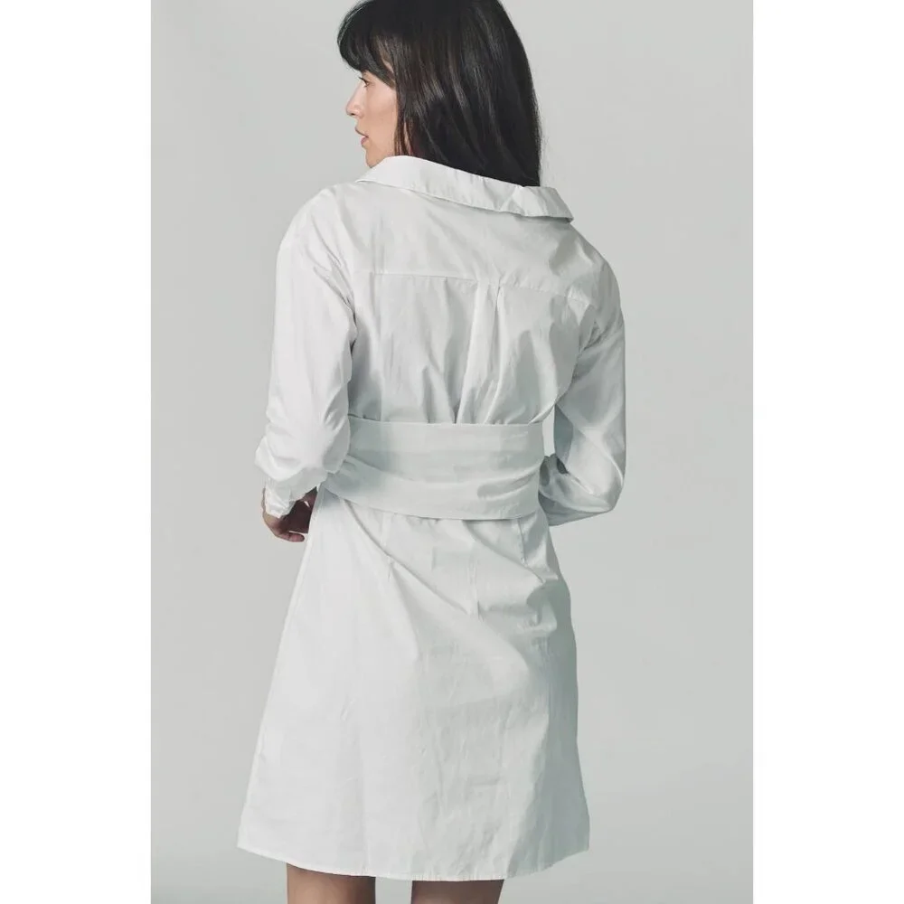 Anthropologie Hackney Shirt Dress Mini Midi Coastal Beach Quiet Luxury Old Money - Picture 3 of 11